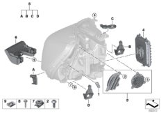 Детали светодиодной фары для BMW F45N 225xe B38X (схема запасных частей)