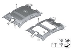 Потолок для BMW G16 M850iX N63B (схема запасных частей)