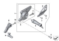 Упор для ноги Л для MOTO K23 R nineT Scrambler (0J31, 0J33) 0 (схема запасных частей)
