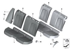 Набивка и обивка базового сиденья Зд для BMW F40 118i B38C (схема запасных частей)