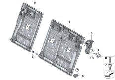 Каркас подушки базового сиденья Зд для BMW F40 118d B47B (схема запасных частей)