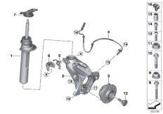 Стойка амортизатора Пд VDC/доп.элементы для BMW F54N Cooper S B46C (схема запасных частей)