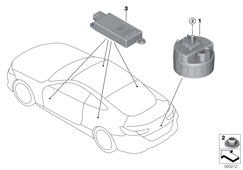 система охранной сигнализации для BMW G14 840iX B58C (схема запчастей)