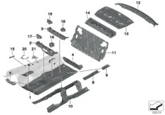 Перегородка баг.отделение/детали днища для BMW G30 520dX XD5 (схема запасных частей)