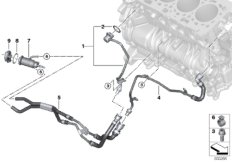 Сист.охлажд.- шланги сист.охл.двигателя для BMW G31 520d B47D (схема запасных частей)