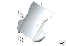 Ветрозащитный щиток, тонированный для MOTO K255 R 1200 GS Adve. 10 (0470,0480) 0 (схема запасных частей)