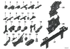 Различные держатели провода для BMW F48N X1 25dX B47E (схема запасных частей)
