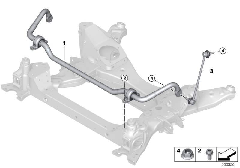 стабилизатор задний для BMW F98 X4 M S58 (схема запчастей)