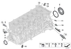 Блок цилиндров/дополнительные элементы для BMW F98 X4 M S58 (схема запасных частей)
