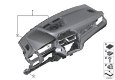 облицовка панели приборов для BMW F48N X1 18i B38C (схема запасных частей)
