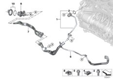 Сист.охлажд.- шланги сист.охл.двигателя для BMW F33N 420d B47 (схема запасных частей)