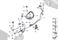 Трубопроводы хладагента для BMW G21 330dX B57 (схема запасных частей)