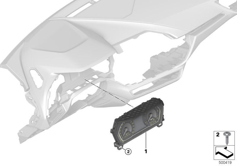 Комбинация приборов базовая для BMW F40 120dX B47D (схема запчастей)