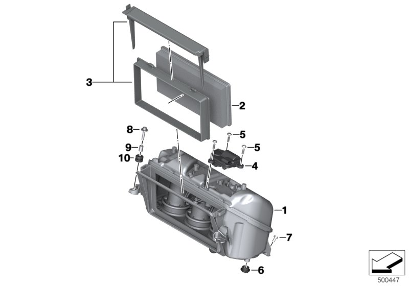 Глушитель шума всасывания воздуха для MOTO K67 S 1000 RR 19 (0E21, 0E23) 0 (схема запчастей)