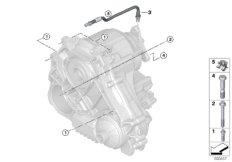 Крепление/ система вентиляции КПП для BMW G30 M550iX N63R (схема запасных частей)