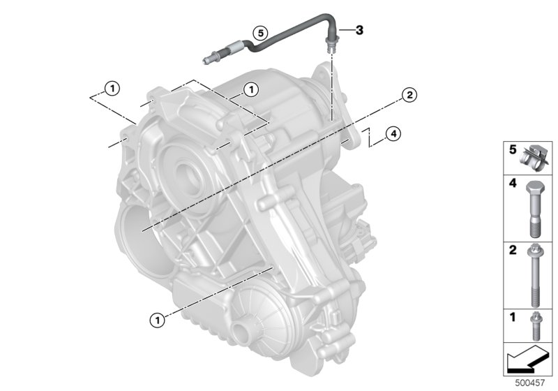 Крепление/ система вентиляции КПП для BMW G12 740LiX B58 (схема запчастей)