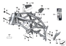 Передняя часть рамы для BMW K72 F 800 GS 17 (0B07, 0B17) 0 (схема запасных частей)