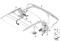 Электрика/жгут проводов складного верха для BMW F57 Cooper S B48 (схема запасных частей)