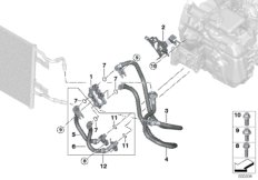 Трубопровод радиатора охл.масла КПП для BMW F60 Cooper SE ALL4 B38X (схема запасных частей)