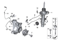 Стойка амортизатора Пд EDC/доп.элементы для BMW G01 X3 20iX (TR56) B48 (схема запасных частей)