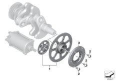 Механизм своб.хода стартера, редуктор для MOTO K81 F 850 GS (0B09, 0B19) 0 (схема запасных частей)