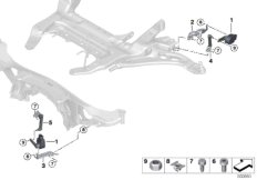 Датчик регулировки угла наклона фар для BMW F54N Cooper S B46C (схема запасных частей)
