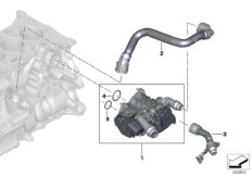 Корпус термостата системы охлаждения для BMW G21 330iX B48D (схема запасных частей)