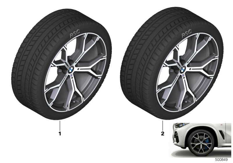 Spike/SC колесо в сб.зим. диз. 741M-21" для BMW G05 X5 45eX B58X (схема запчастей)