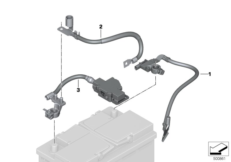 Провод батареи/кабель на массу для BMW F55 Cooper S B48 (схема запчастей)