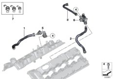 Система вентиляции картера для BMW RR4 Ghost N74R (схема запасных частей)
