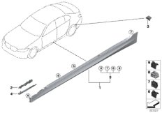 Накладка M порог / арка колеса для BMW G21 330d B57 (схема запасных частей)