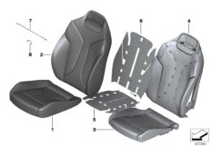 Набивка и обивка базового сиденья Пд для BMW G16 840iX B58C (схема запасных частей)