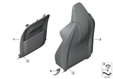 Сид.Пд накладка на задн.пан.спинки сид. для BMW G16 M850iX N63B (схема запасных частей)