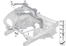 Элемент усиления передней части кузова для BMW G30 530iX B48D (схема запасных частей)