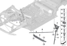 Элемент усиления кузова для BMW G01 X3 20iX (TR51) B48 (схема запасных частей)