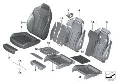 Сид.Пд, набивка и обивка спорт.сид.M для BMW F91 M8 S63M (схема запасных частей)