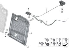Каркас подушки заднего сиденья для BMW F91 M8 S63M (схема запасных частей)