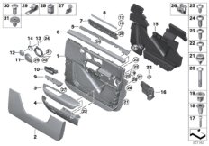 Обшивка двери Пд для ROLLS-ROYCE RR31 Cullinan N74L (схема запасных частей)