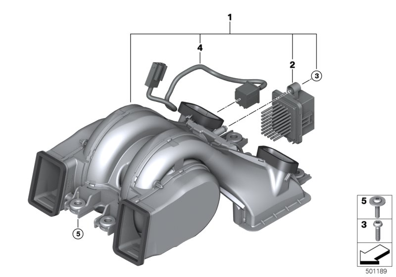 Вентилятор задней части салона для BMW G31 530dX B57 (схема запчастей)