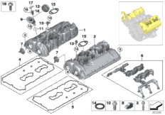 Крышка головки блока цилиндров для BMW G07 X7 50iX N63M (схема запасных частей)