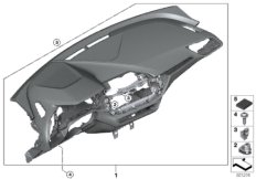 облицовка панели приборов для BMW F40 M135iX B48E (схема запасных частей)