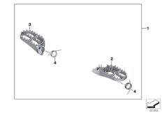 Упор для ноги Enduro широкий - Пд для BMW K50 R 1200 GS (0A01, 0A11) 0 (схема запасных частей)