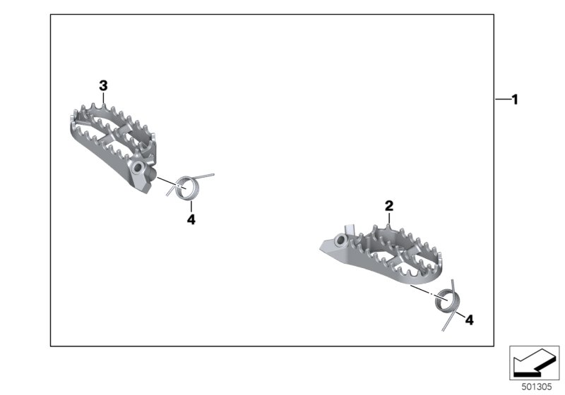 Упор для ноги Enduro широкий - Пд для MOTO K50 R 1200 GS 17 (0A51, 0A61) 0 (схема запчастей)