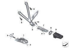 Упор для ног Пд/Зд для BMW K50 R 1250 GS 19 (0J91, 0J93) 0 (схема запасных частей)