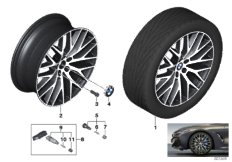 BMW LM колесо с крест.спицей 636 - 20" для BMW G15 840dX B57 (схема запасных частей)