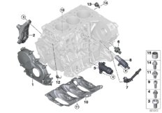 Блок цилиндров/дополнительные элементы для BMW F45 216d B37 (схема запасных частей)