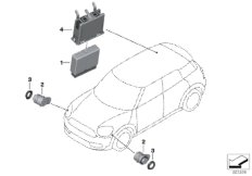 Парковочный ассистент PMA для BMW F60 Cooper S B48C (схема запасных частей)