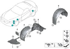 Защитный кожух колесной ниши для BMW G29 Z4 20i B46D (схема запасных частей)