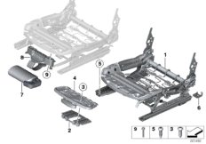 Каркас подушки переднего сиденья для BMW F30N 330e B48X (схема запасных частей)