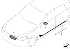 Аэродинам.принадлежности M Performance для BMW G32 620d B47D (схема запасных частей)